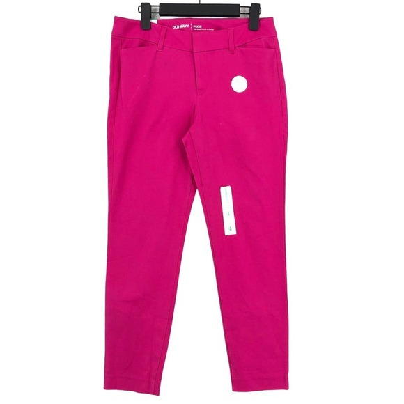 Old Navy Pants - Old Navy Pixie Ankle Pants Women's 4 Regular Hot Pink Stretch Cotton Mid Rise